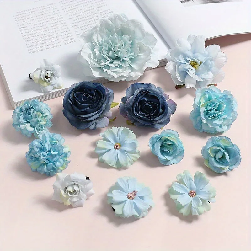 Mixed Rose Artificial Flowers Head Fake Flowers for Home Decor Wedding Decoration DIY Crafts Gifts Ornament Garland Accessories