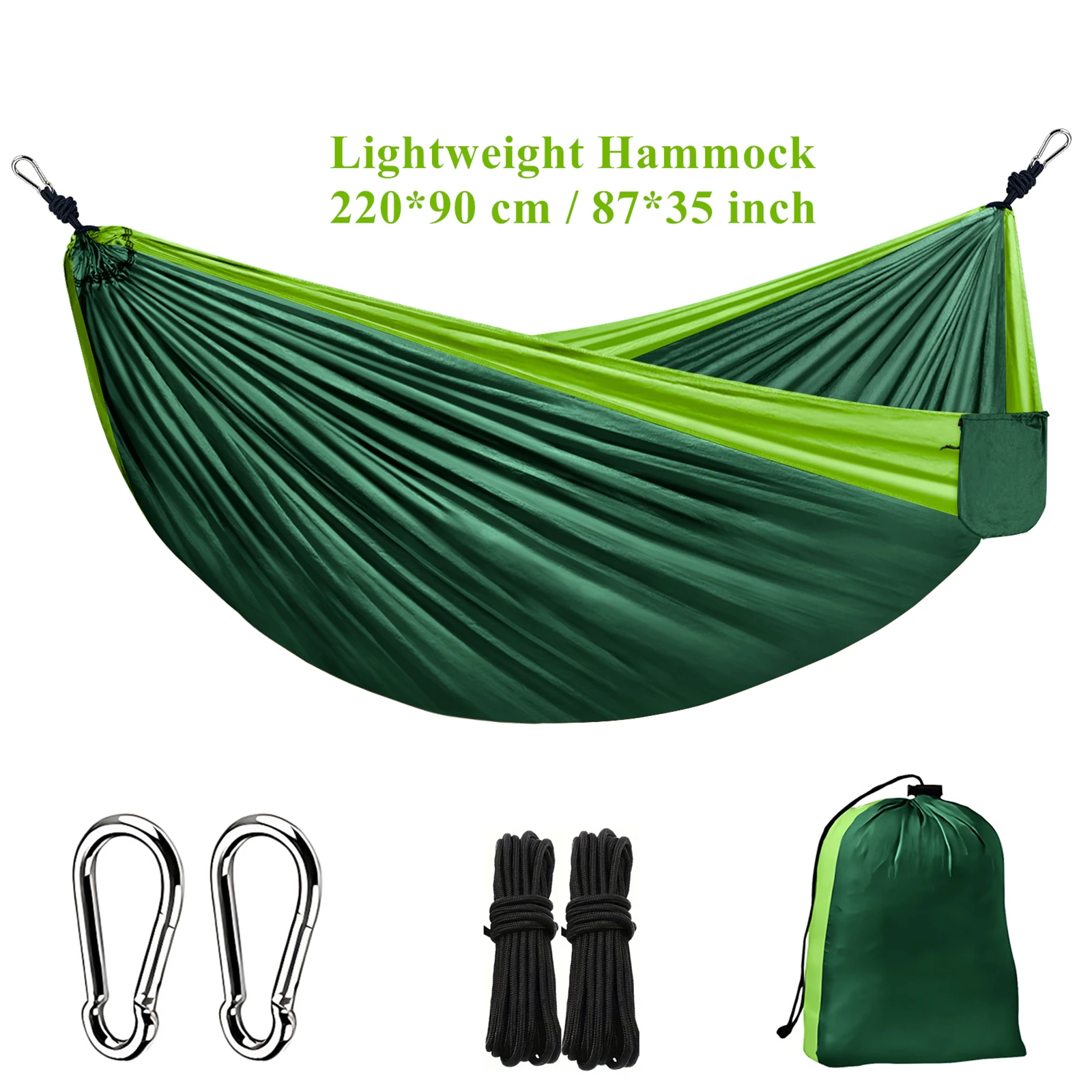 Single Person Portable Outdoor Camping Hammock With Nylon Color Matching Hammock High Strength Parachute Fabric Hanging Bed
