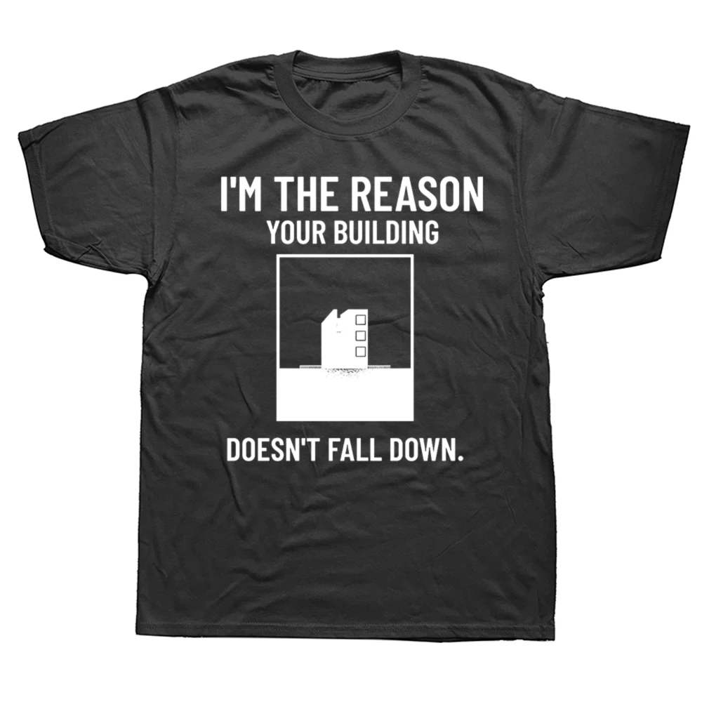 مضحك مهندس مدني الجرافيك تي شيرت الرجال النساء موضة عادية التي شيرت 100% القطن فضفاض المتضخم تي شيرت