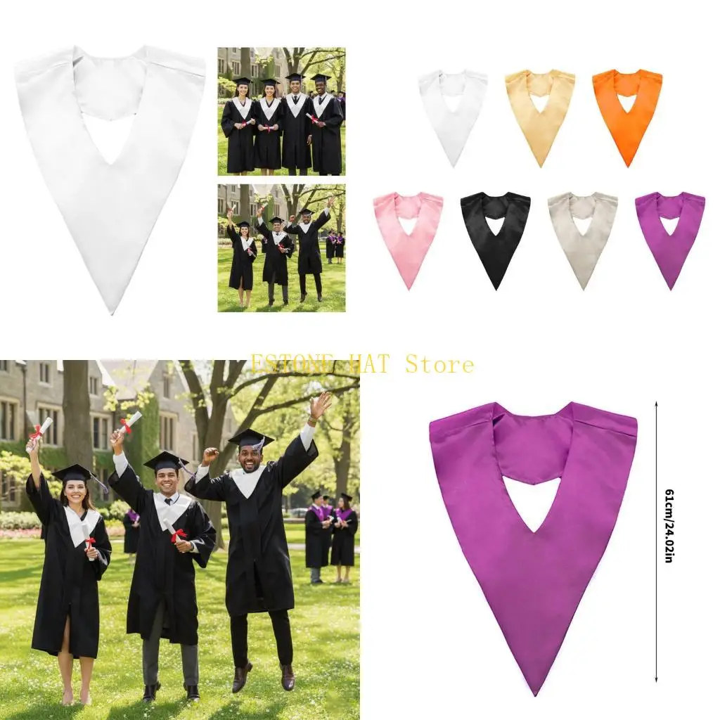 49mf-学術式典用ストール-v-ネックデザインソフトドレープサテン生地卒業イベントプロ使用