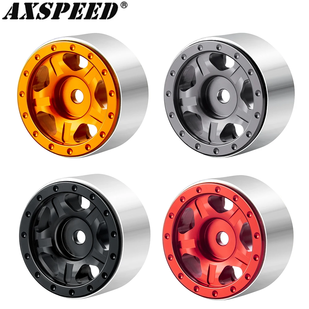 

AXSPEED 4 шт. 1,0 "Beadlock обод колеса CNC микро Ступица колеса для 1/24 RC Crawler Axial SCX24 90081 AX00001 AXI00002 обновленные детали