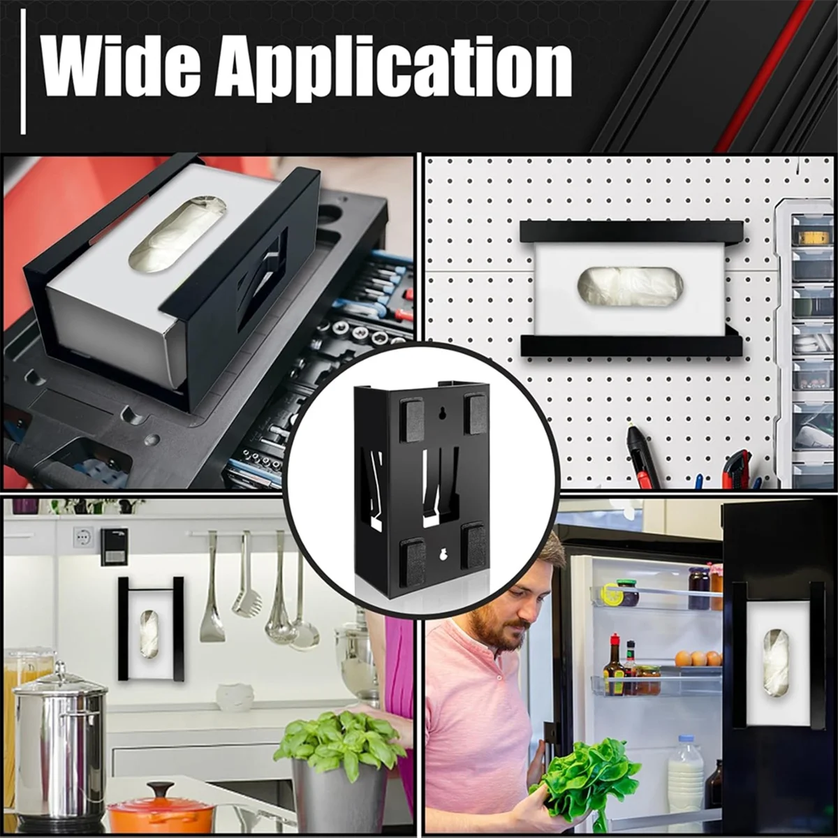 Магнитный держатель для перчаток A88M, диспенсер для салфеток, вмещает коробки перчаток, полотенец, салфеток и салфеток, подходит для настенного монтажа