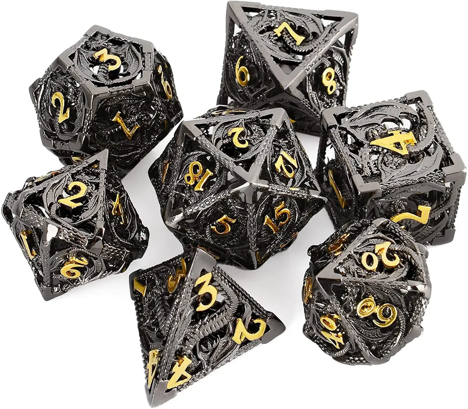 

Cthulhu metal hollow dragon dice DND Dungeons and Dragons running group board game multi-sided digital dice wholesale D20