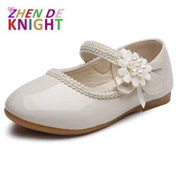 1 2 3 4 5 6 7T New Baby Girls Leather Shoes Flower Kids Shoes Princess Cocktail Party Shoes For Baby Girls Wedding Dress Shoes