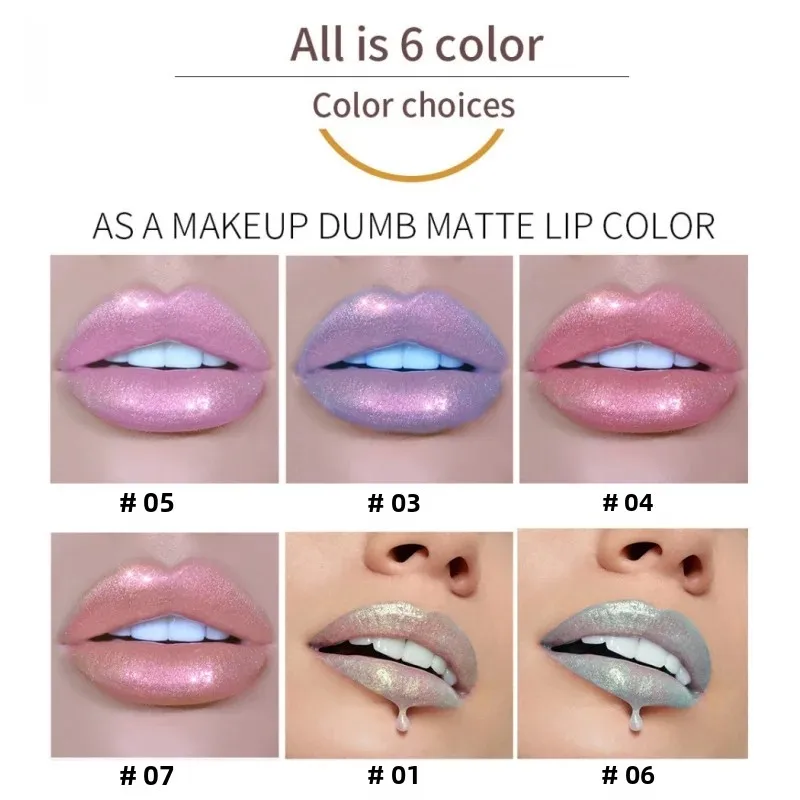 Lucidalabbra glitterato a lunga durata - Smalto labbra liquido luccicante luminoso idratante impermeabile - Trucco rossetto lucido