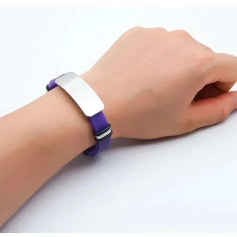 Personalisiertes medizinisches Alarm-ID-Tag-Armband, Sport, verstellbare Armbänder, Allergie-ICE-SOS-Armband für Männer und Frauen – Detail 5