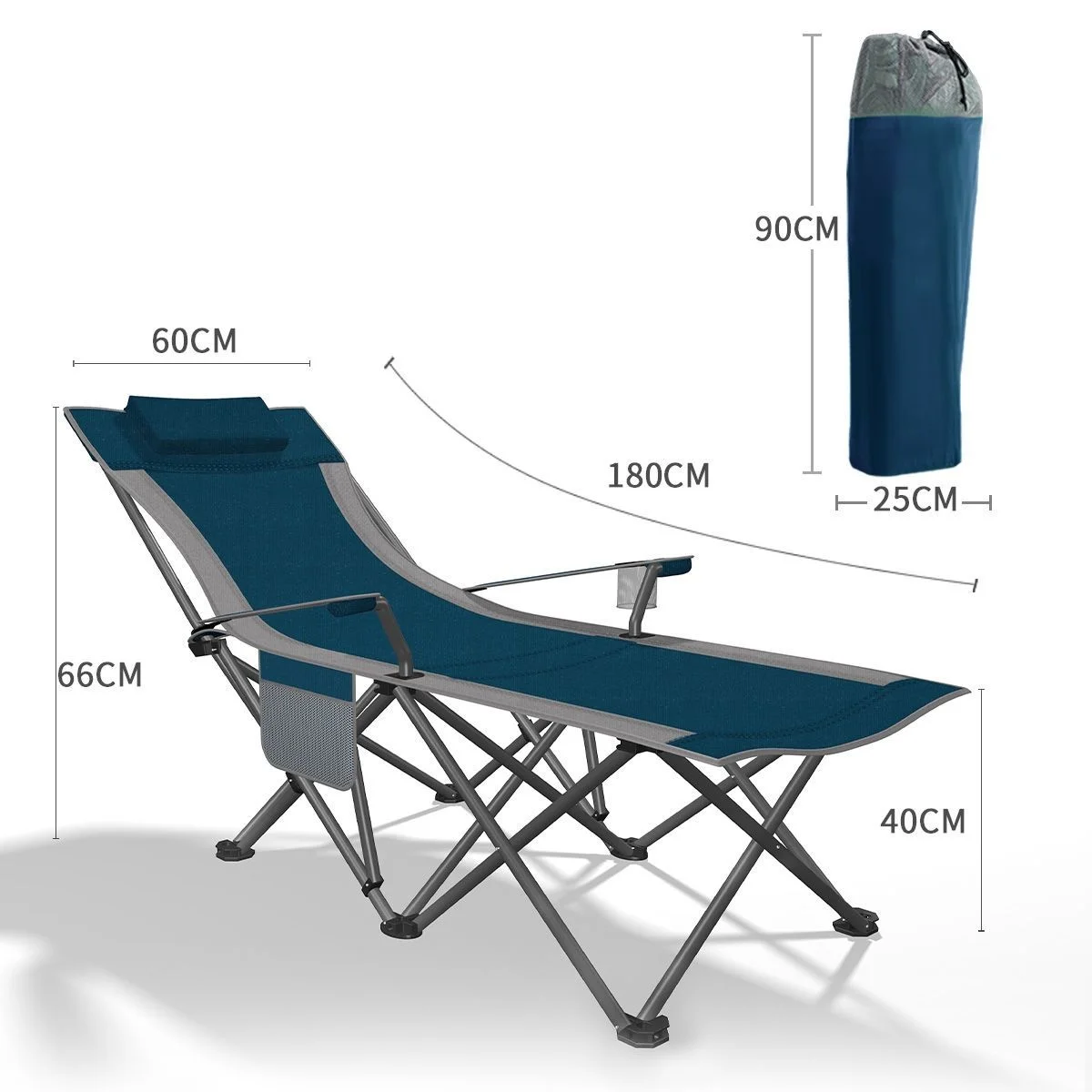 Folding Recliner Cotton Pad Lounge Chair Dedicated Pillow Beach Fishing Chairs Multifunction Outdoor Garden Portable Furniture