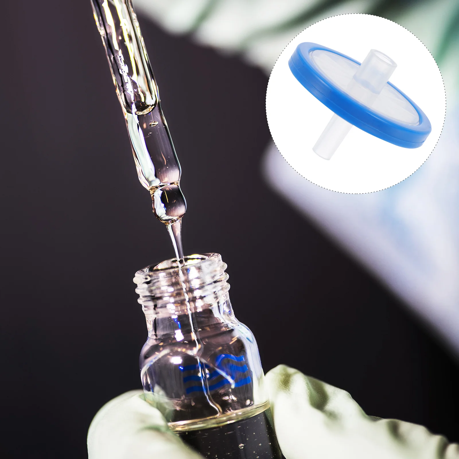 

10 Pcs Filter Syringe Laboratory Supplies Filtration Tool Disposable Plastic Device Blue
