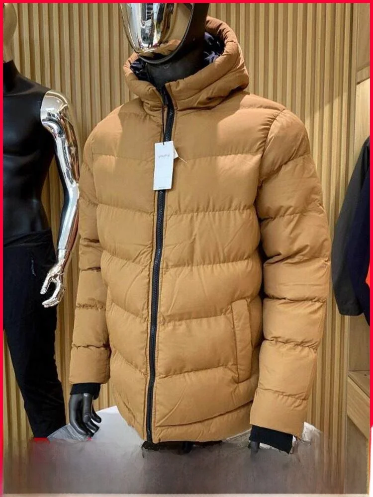 

Thiened Warm Cotton Jaet Men's Outdoor Casual Hooded Windproof Water-resistant Autumn Winter Coat Youth ular Sle Zipper