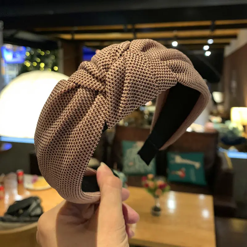 Hochwertiges Stoff-Haarband mit Knoten, breiter Kante, rutschfest, modisches Haar-Accessoire für Damen – Detail 9