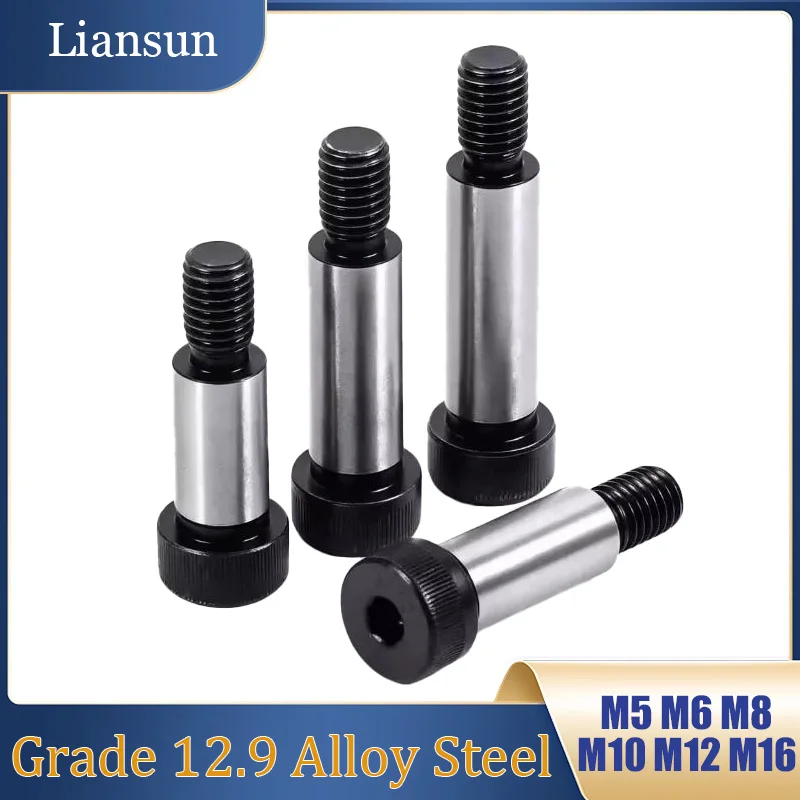 Grade 12.9 Alloy Steel Hex Socket Head Screws High Shoulder Bolts M5 M6 M8 M10 M12 M16 Step Shoulder Screws Precision Fasteners