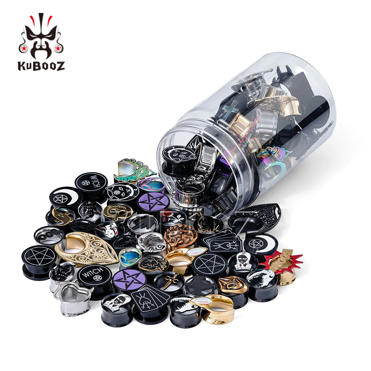 

5-10 Pairs Ear Tunnels Plugs Gauge Body Piercing Expander Set Mixed Design Ear Stretchers Value Pack for Piercing Lovers Jewelry