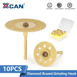 XCAN 10pcs Diamond Brazed Grinding Head Lapidary Burr Drill Set For Dremel Rotary Tools Abrasive Tools