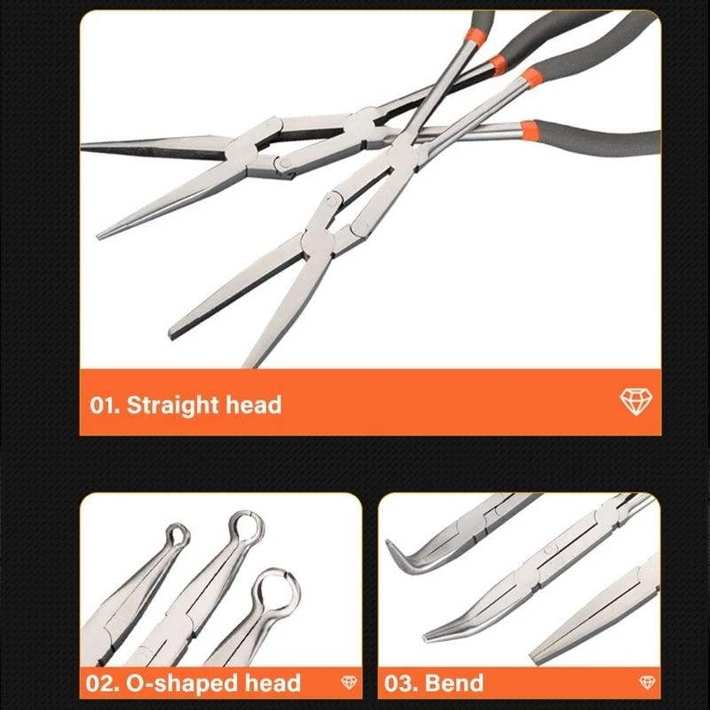 97qc Long Handlier Pliers Double Contry Designs Ergonomic Main Repair Tool Простой для использования для легкого доступа в