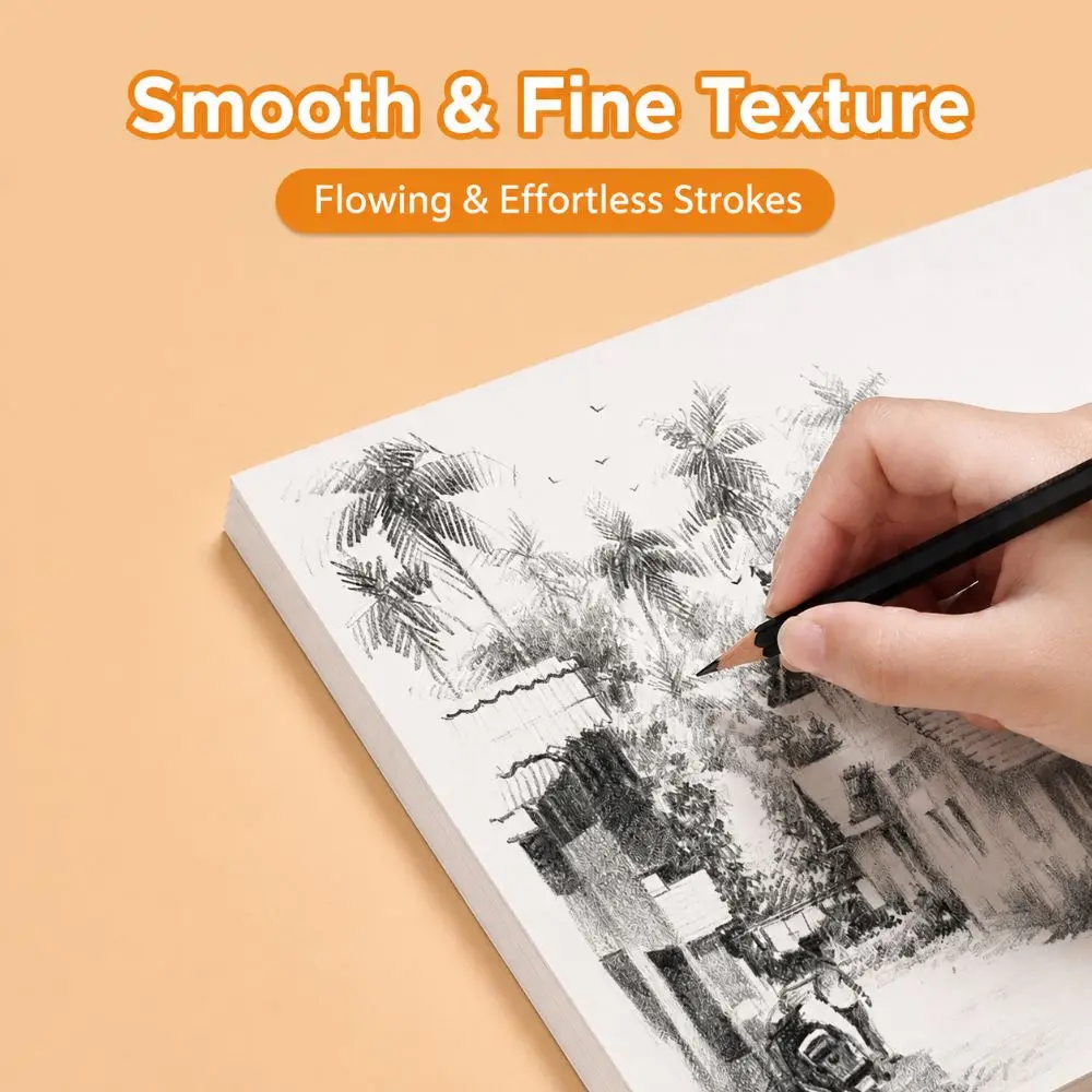 Durable A4/8K/A3 Sketch Drawing Paper Thick White Blank Poster Paper Multi Sizes Hand Copy Newspaper Art Paper Artists