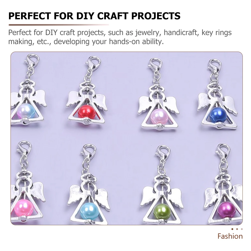 

12pcs Angel Shape Pendant Charm Durable Diy Jewelry Making Supplies Lobster Clasp Charms For Crafts Keyrings Earrings Decor