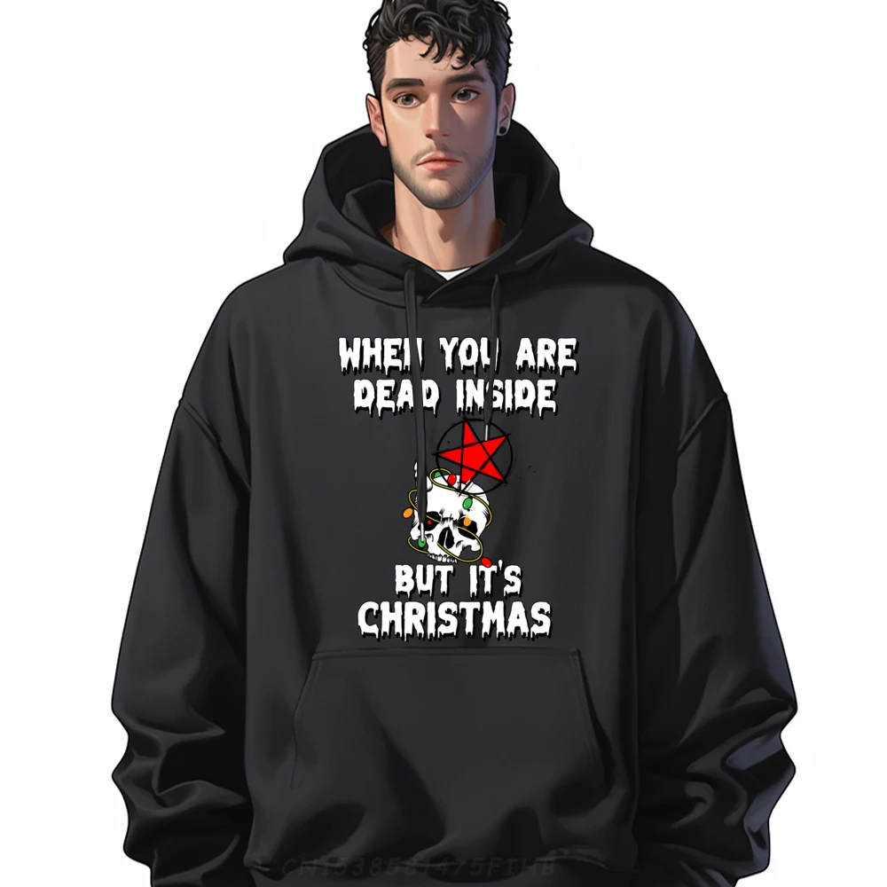 

When You Are Dead Inside But It Is Christmas Skull Star Alt Mens Designer Hoodie Luxury Designer 4th Of July