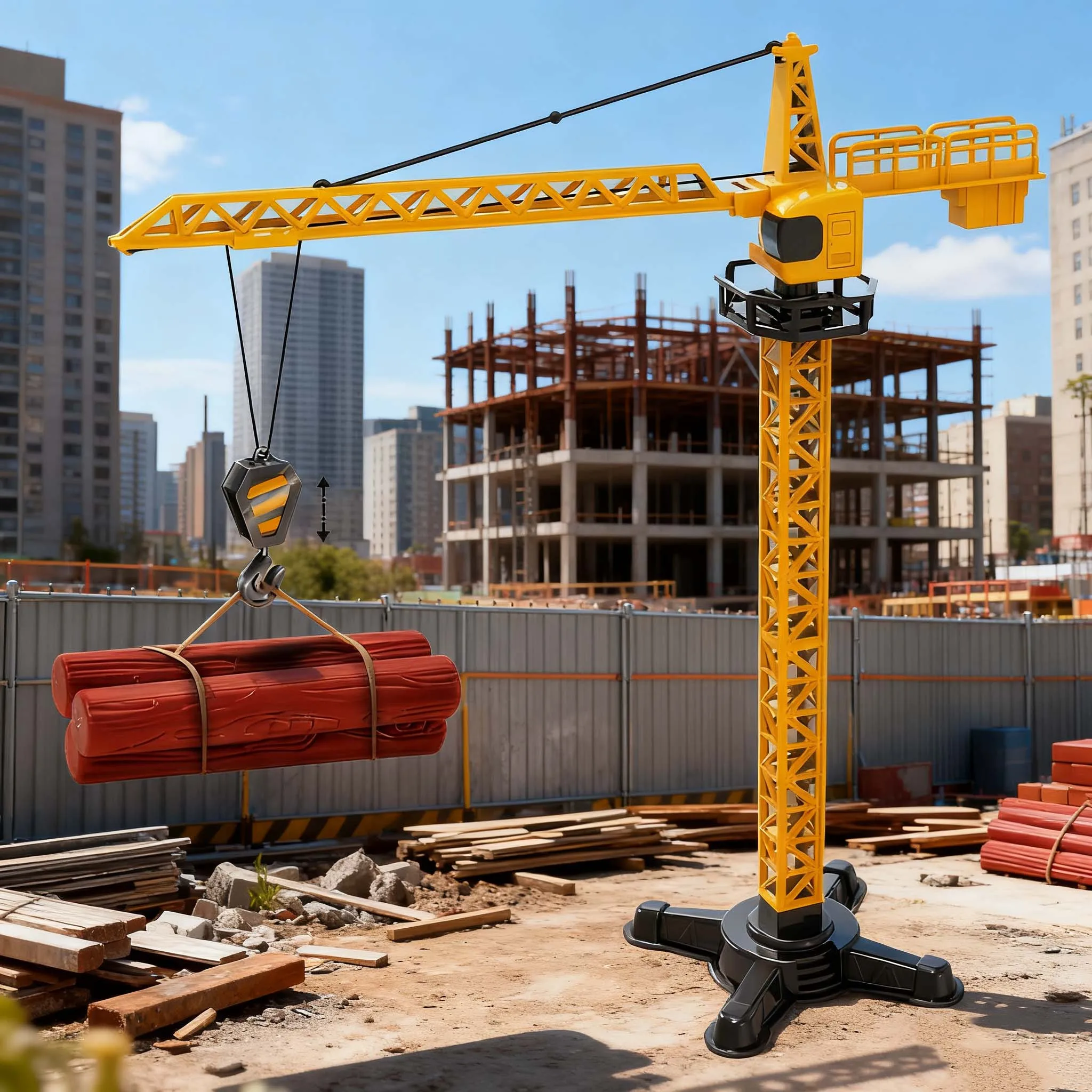 Alloy Derrick Tower Crane Toy Construction Vehicle Diecast Model Rotatable Lifting Engineering Car Boy Birthday Gift