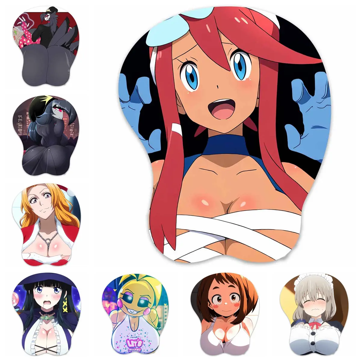 3D Mouse Pad Tsuki Uraraka Skyla Shiba Rangiku Octavia Toy chica Oppai Mousepad Anime Wrist Rest Boobpad