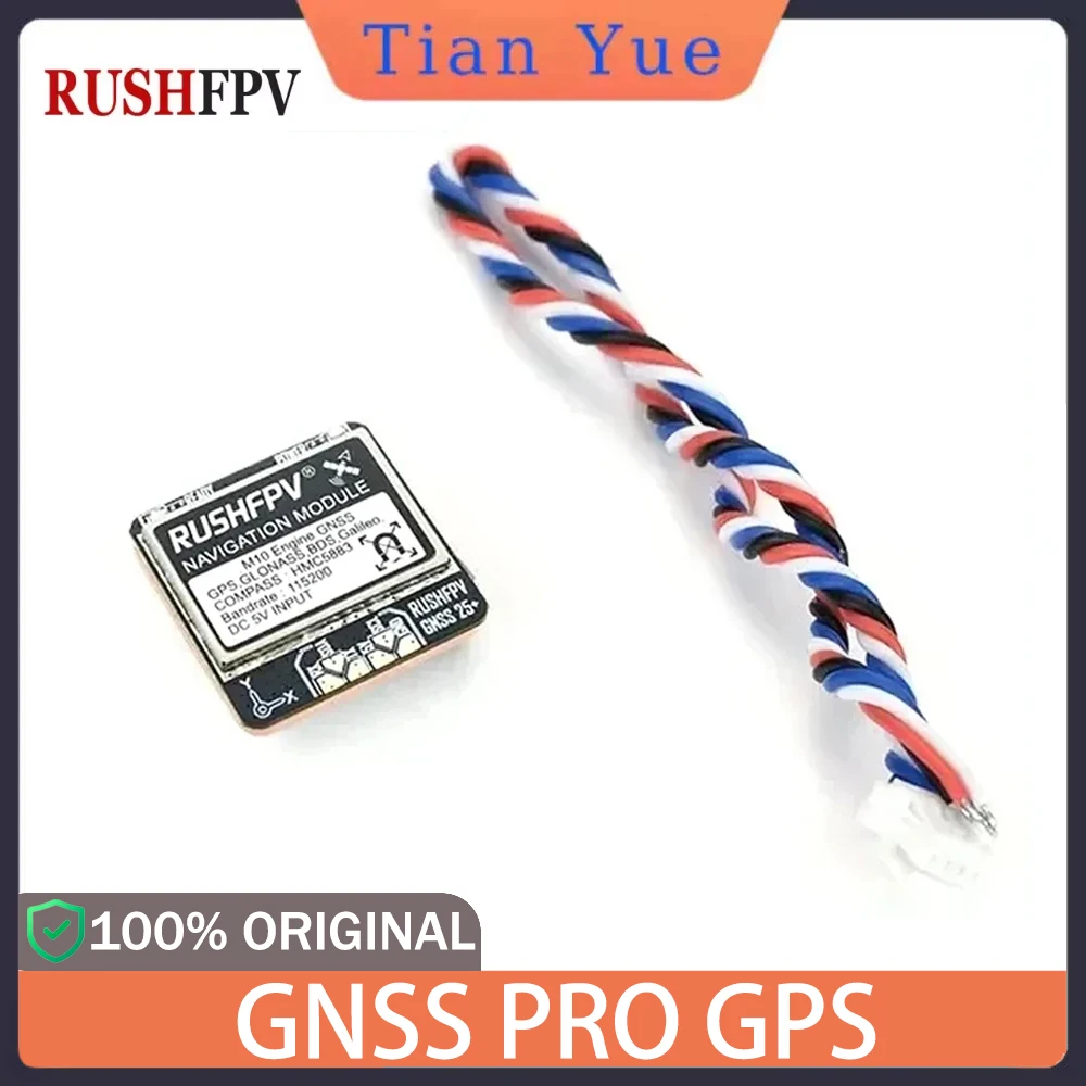 

RUSHFPV GNSS PRO M10 Dual Protocol GPS HMC5883 Compass Ceramic Antenna 5V 25X25mm for FPV Long Range