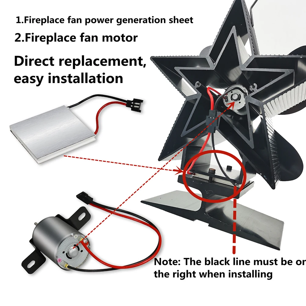 1Set Stove Fan Motor Accessories Strong Alloy Replacement Part for Fireplace Blower Repair Fireplace Fan Motor