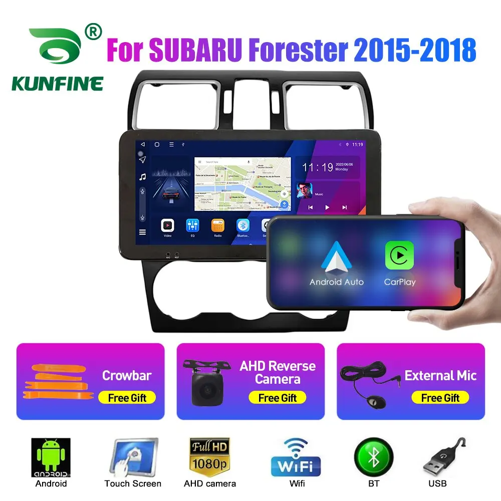 

10,33-дюймовый автомобильный радиоприемник для SUBARU Forester 2013-18 2Din Android, восьмиядерный автомобильный стерео DVD, GPS-навигатор, плеер, QLED-экран Carplay