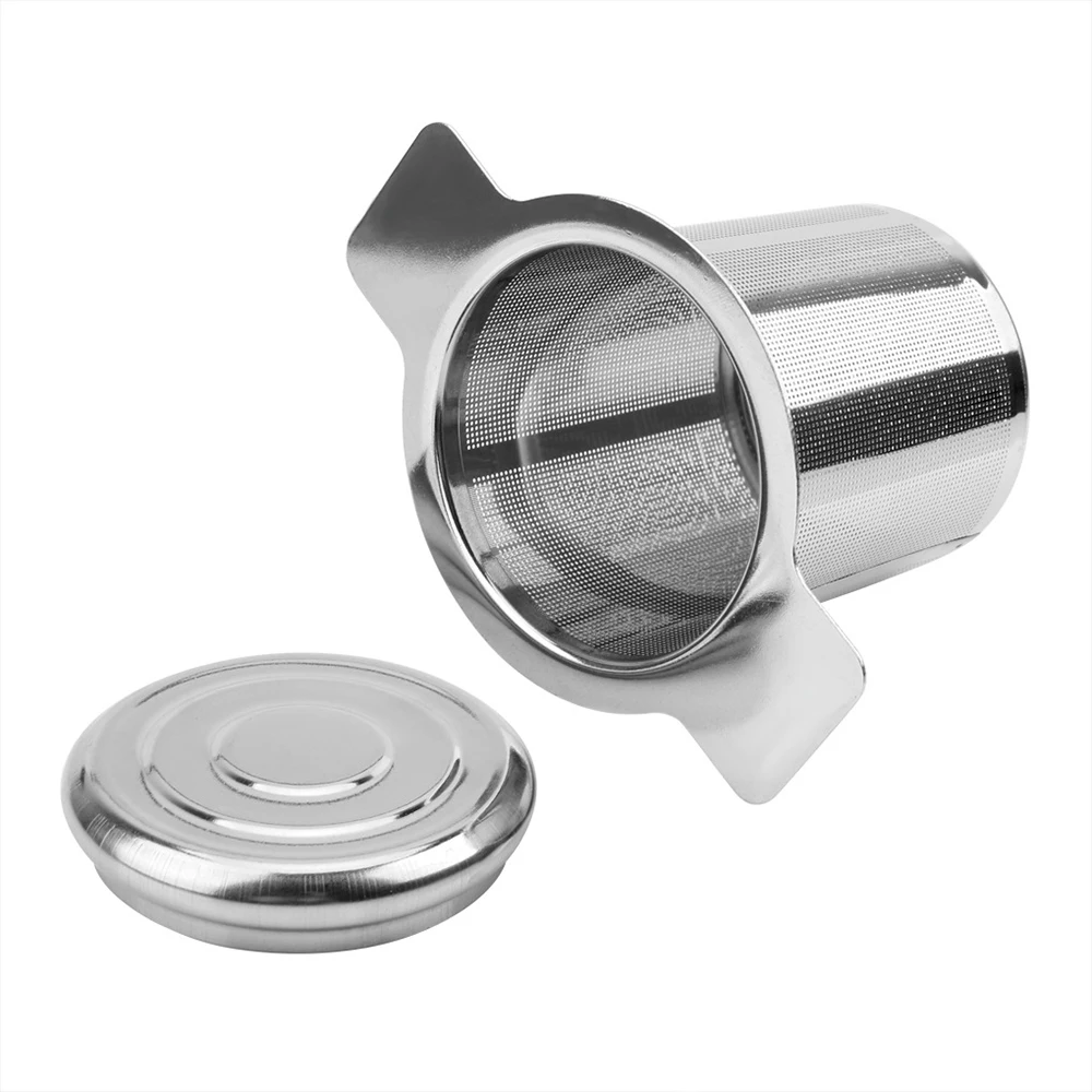 Double Handles Tea Infuser 304 Stainless Steel Fine Mesh Coffee Filter Teapot Cup Hanging Loose Leaf Tea Strainer Filter