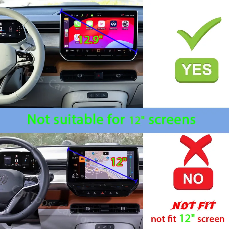 حامل هاتف السيارة المحمول ل Volkswagen VW ID.Buzz GTX 2025 12.9 "شاشة جبل MagSafe قوس حامل شاحن لاسلكي الملحقات #2