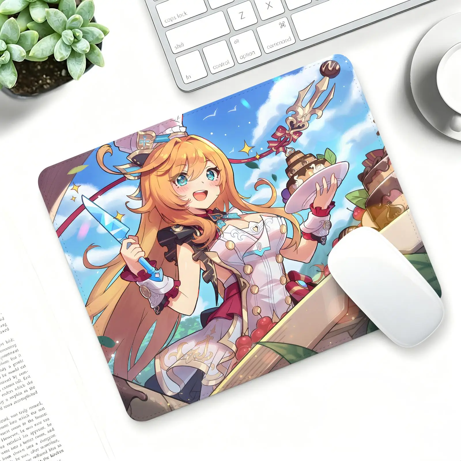Genshin Impact Escoffier Mouse Pad Regular gaming mouse pad S/M/L size Office mouse pad Laptop desk mat Stitched edge mouse pad