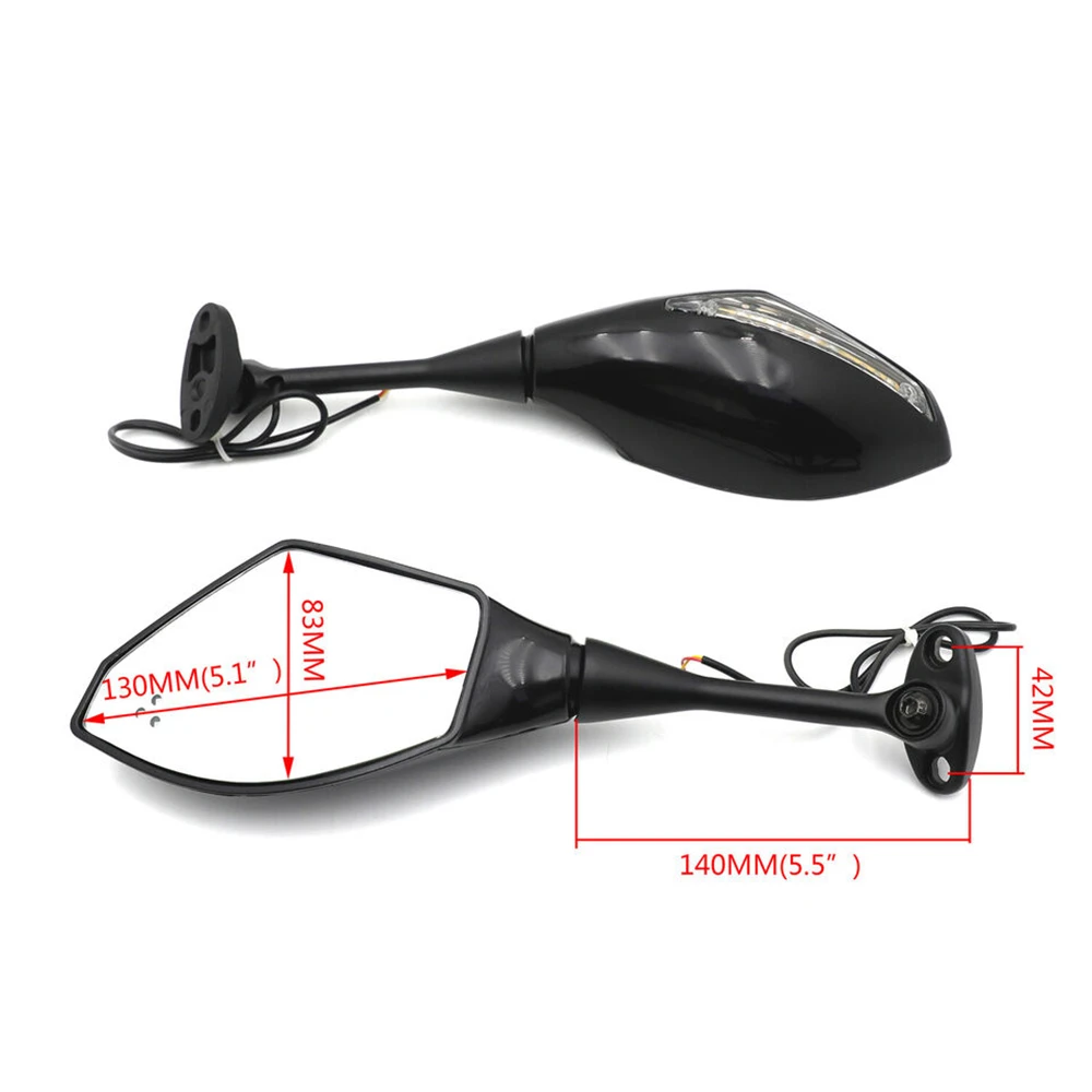 Turn Signal Mirrors for 2003-2012 Honda Cbr 600Rr 2004-2007 Cbr1000Rr 2005 2006 Gloss Black Aftermarket Motorcycle Parts