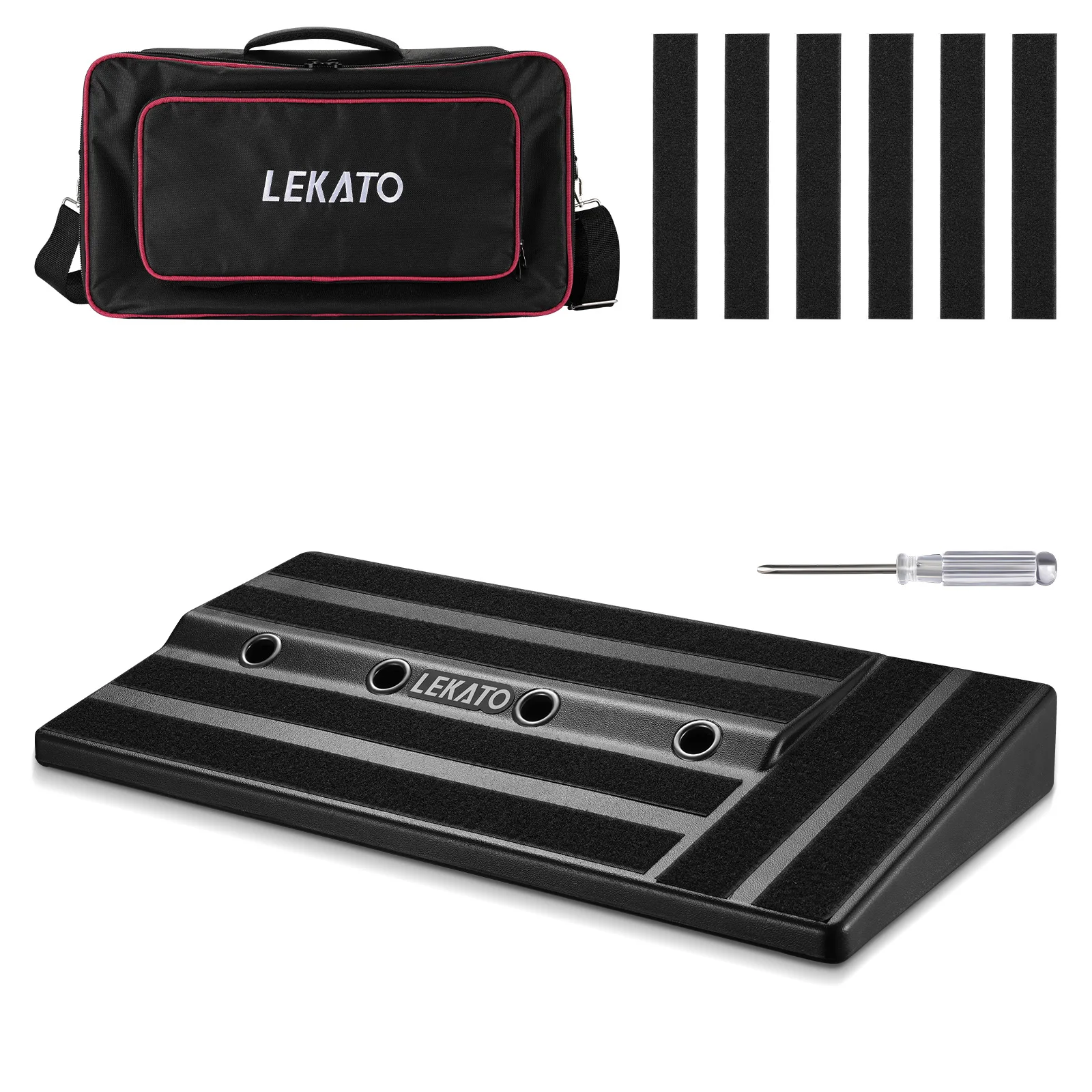 

All-In-One Pedalboard Kit |20 Lekato Board W/ Shockproof Carry Bag & Power Grid - Quick-Setup Design for Gigging Musicians