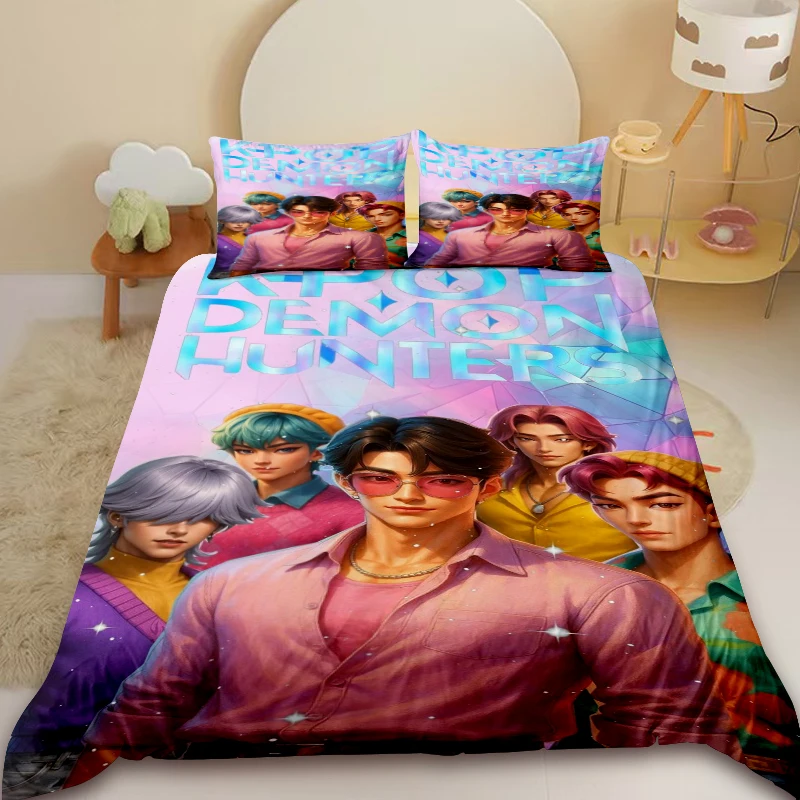 

Saja Boys, комплект пододеяльников из 3 предметов, комплект постельного белья D-Demon H-Hunters, мягкий и удобный, полный декор для одной спальни, подарки