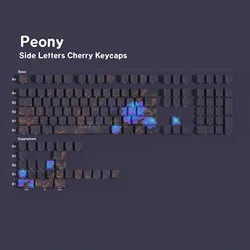 JCM Peony Side Print Pbt Keycap Cherry Profile Backlit Through Tranparent Letters Big Set Key Caps For Wooting Hi75 A75