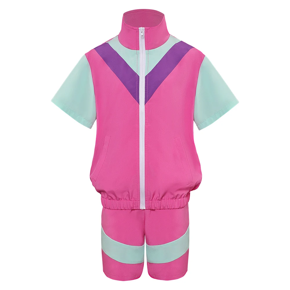 80s 90s Cosplay Hip Hop Stage Performance Female Children Short Sleeved Sportswear Adult Kids Costume Tracksuit Halloween Suit