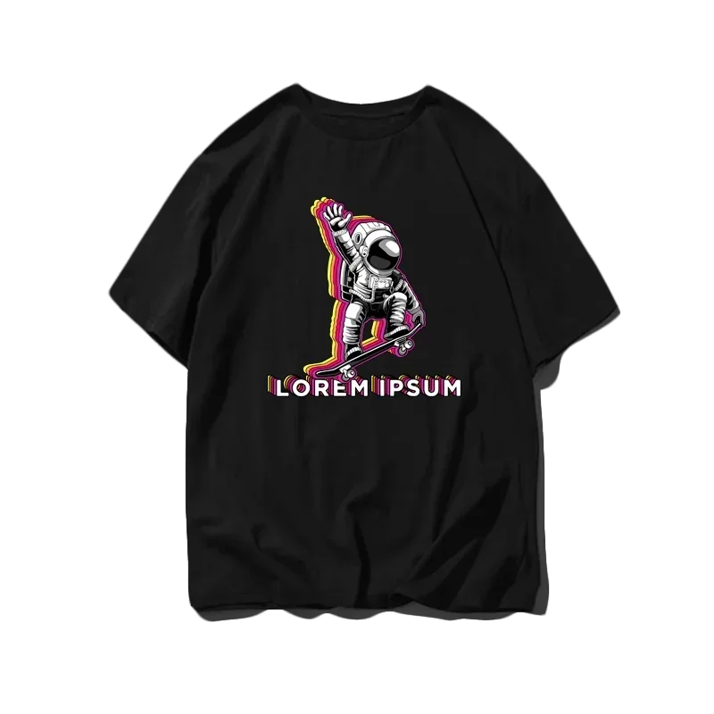 European and American Trendy Brand Sports Pure Cotton T-shirt, Aviation Freedom Astronaut Instagram Short-sleeved T-shirt