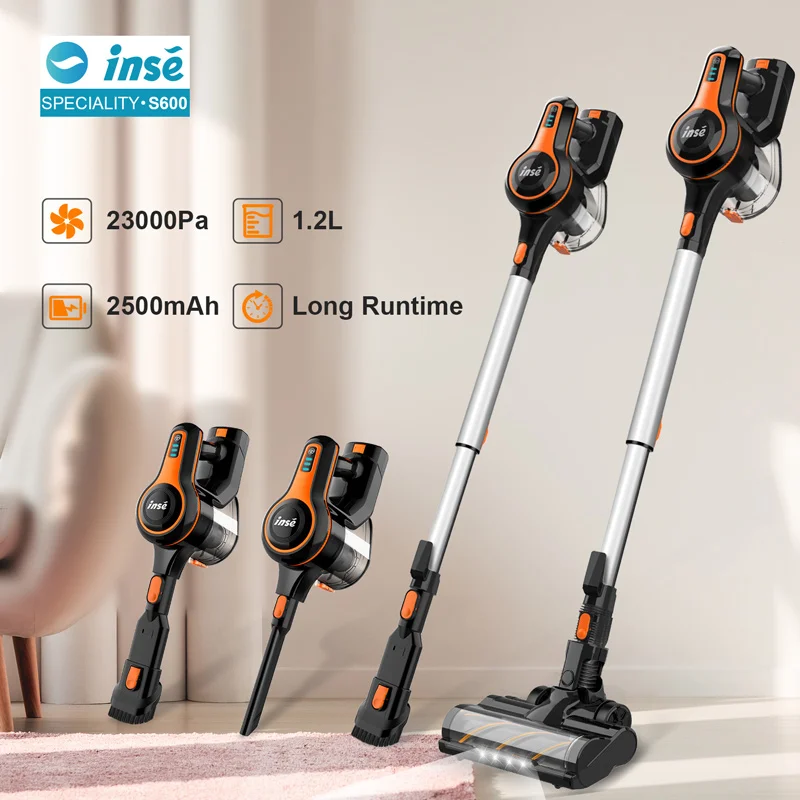 INSE S600 Wireless Vacuum Cleaner 250W Motor 23Kpa Stick Vacuum cleaner with 45min Runtime Handheld Vacuum Cleaner for home