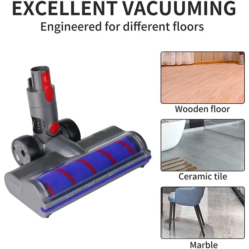 Substituição de cabeça YCOC para Dyson V7 V8 V10 V11 V15, peças de reposição a vácuo, rolo macio com liberação rápida e luzes LED