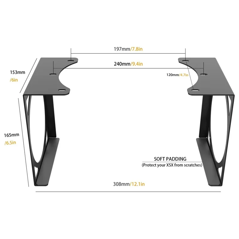 حامل مكتب AA84 تحت السلسلة X، دعامة تثبيت خفية لـ XSX، حامل وحدة التحكم المعدنية للألعاب