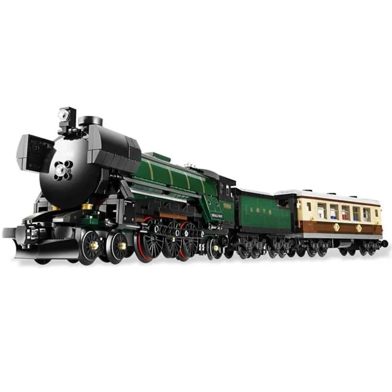 Hot Toys New City Retro Steam Train Large-scale Technical Brick Compatible 10194 Building Blocks Set Toys For Adults Children