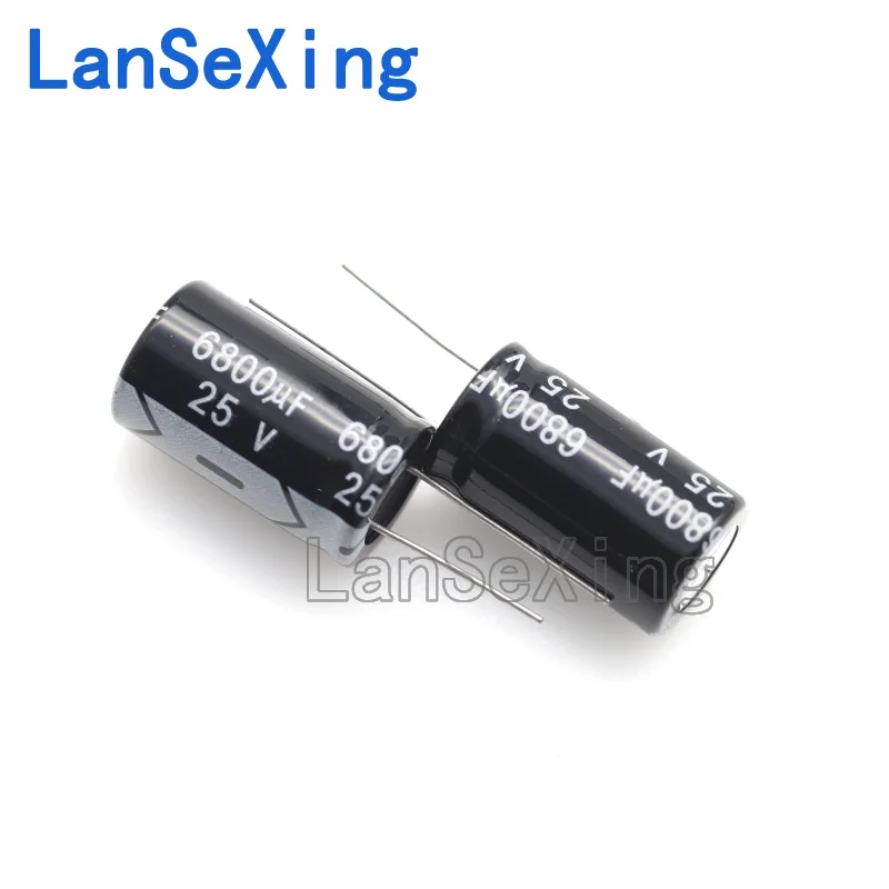 Electrolytic capacitor 25V 6800uf, volume 18 * 30mm, electronic components, inline aluminum capacitor 25V 6800 microf
