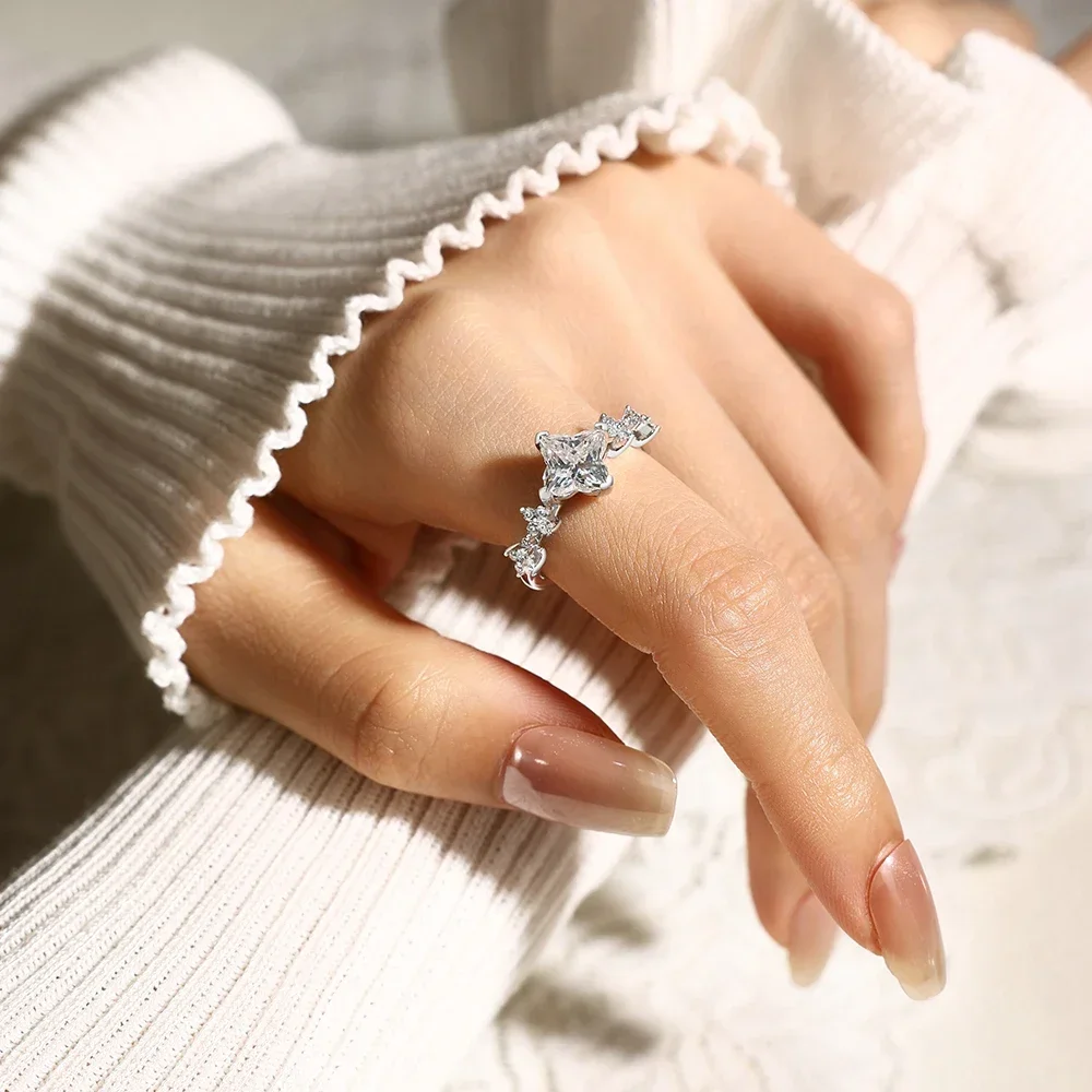 NASIA Clover Moissanite Rings S925 Silver Star Shape Engagement Ring Elegant Romantic Anniversary Jewelry Gifts for Women 2026