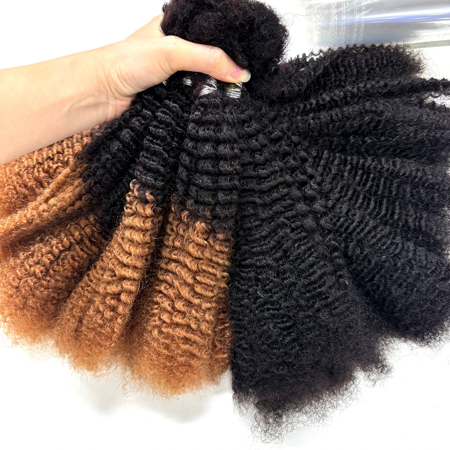 30g/Bundle Afro Kinky Curly Human Hair Bulk Extensions No Weft 16inch for Permanent Micro Locs/Twists/Braids/Repair Locs image 3