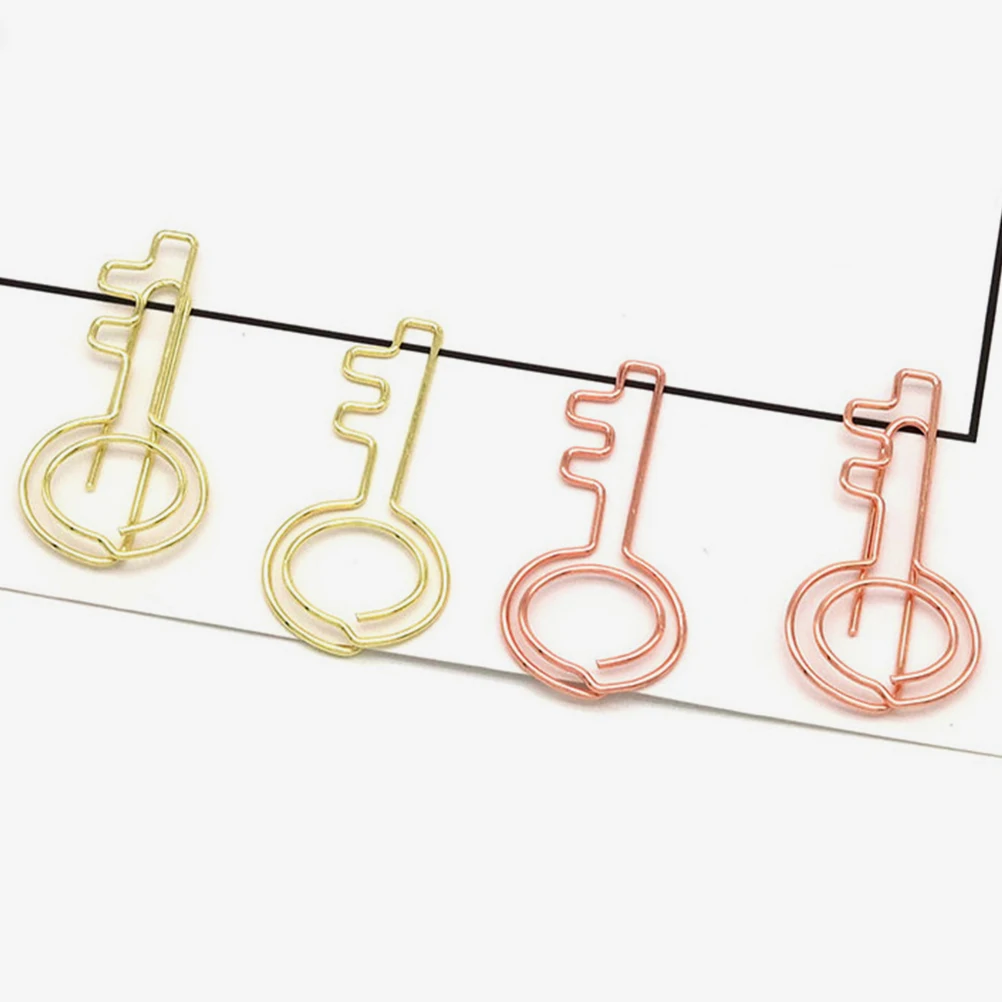 

20Pcs Colorful Key Paper Clips Cute Metal Document Clips Creative Paper Clips for Students and Office