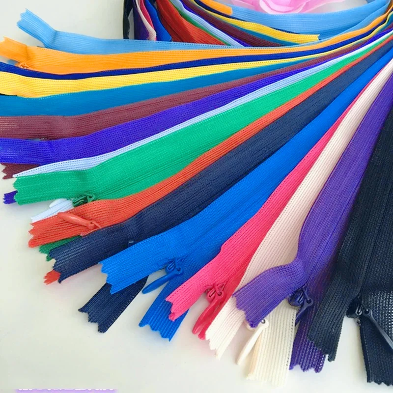 31Pcs 60CM Nylon Invisible Zippers For DIY Sewing Back/Dress/Cushion Tailoring Accessories  Mixed Colors fermeture eclair zip up