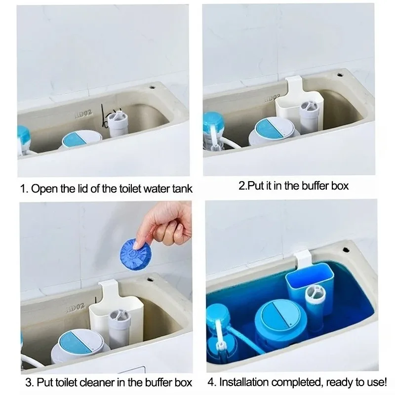 Toilet Bowl Cleaner Buffer Box,Toilet Solid Dispenser-Tank Replacement Part,Hanging Slow-Release Dispenser,Extends Cleaning Time image 5