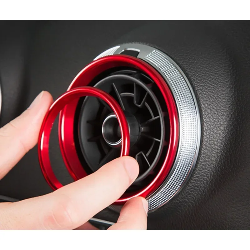 For Audi A3 8V S3 2014-2019 AUDI Q2 Sportback Sedan Car Air Center Console Outlet Trim Inner Ring Cover Accessories Car Styling