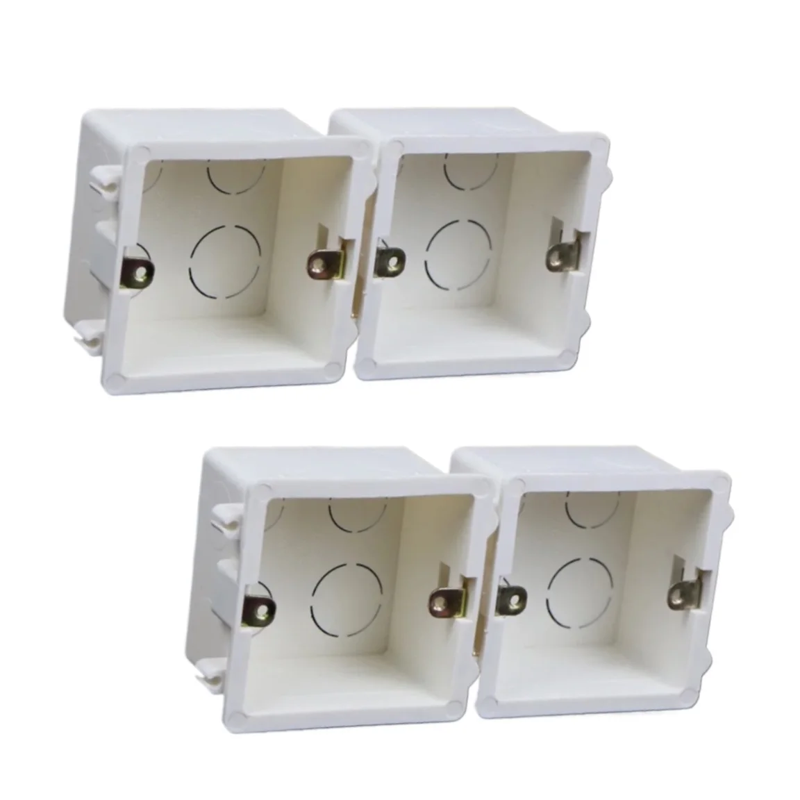 4pcs LIVOLO External Mounting Dark Box Wall Switch Socket Cassette 86mm Mount PVC Junction Box, Cassette for Switch