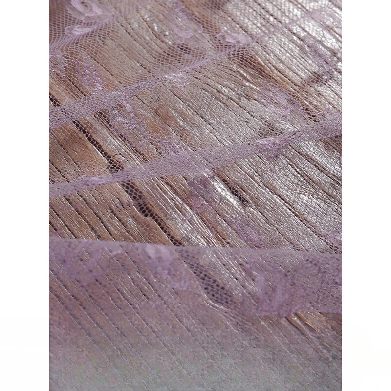 Purple French lace clothing fabric, width 100CM
