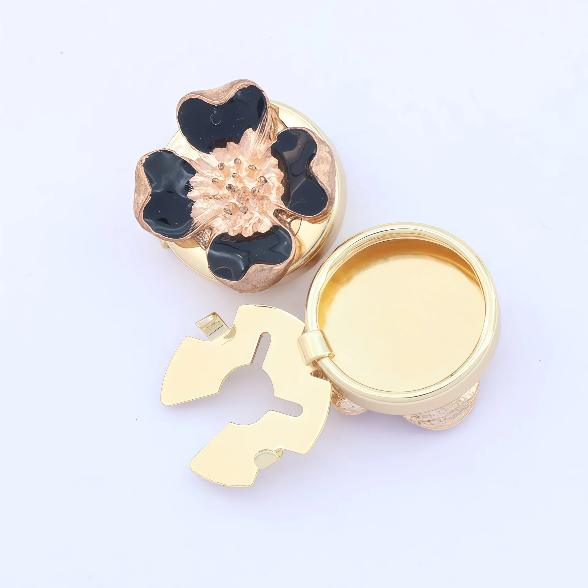 Enamel Flower Gold Base Decorative Button Covers for Women Shirt Button Cover Elegant Blouse Accessories Wedding Gift for Her