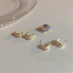 Trendy C-Shaped Oil Drop Stud Earrings For Women aretes de mujer modernos 2023 boucles doreilles femme tendance bijoux Wholesale